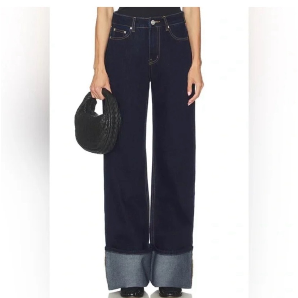 Zara Indigo Denim Jeans with Contrast Stitching